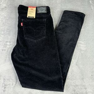 LEVI'S 711 Corduroy Pants Womens 32x30 Black‎ Skinny New  $69.50